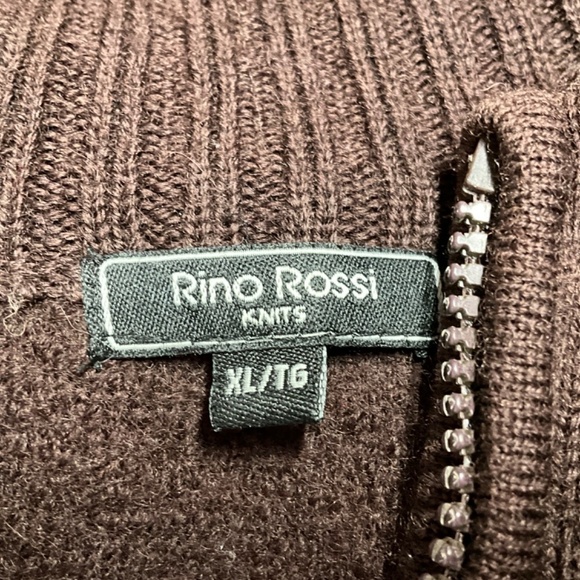 RINO ROSSI Vintage 100% Boiled Wool Cardigan Jacket Ribbed Sleeves Embroidery XL - Picture 4 of 8